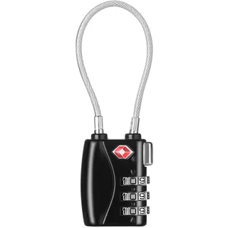 ZHEGE TSA Schloss, 3 Stellig Kofferschloss Zahlenschloss, Kabelschloss für Reise, Kleines Schloss Spind (Schwarz)