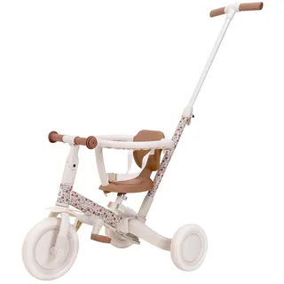 Little Dutch 4-in-1 Dreirad mit Schubstange Laufrad - Sunny Flower Offwhite