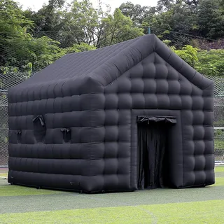 SAYOK Aufblasbares Disco-Zelt 5.4m Nightclub Party Cube Zelt Großes tragbares Veranstaltungshaus mit Logo-Bereich für Geburtstag, Schulveranstaltungen, Hinterhof-Party, Vermietung Geschäft (Black)