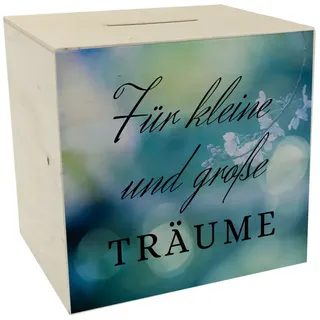 speecheese Spardose Traumerfüller Spardose aus Holz mit Spruch Für kleine und große Träume