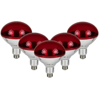 CLAR - 100w Rotlichtlampe, Rotlichtlampe, Infrarotlampe, Rotlichtlampe Wärmelampe, Rotlicht, Rotlichtlampe Gesicht, Rotlichtlampe Therapie, Wärmelampe hühnerstall (Pack 5)