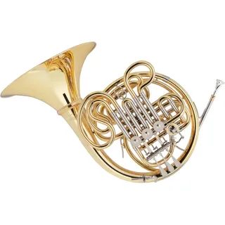 Lechgold DH-18AGL Doppelhorn - lackiertes Waldhorn in F/Bb - 4 Ventile mit Minibal-Gelenken - komplett aus Goldmessing - inkl. Leichtkoffer