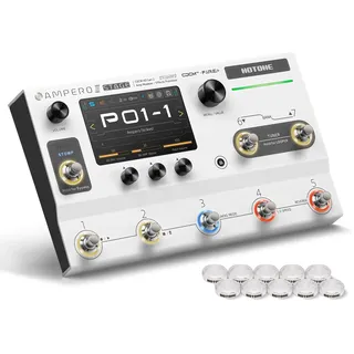 HOTONE Gitarre Bass Multi-Effekte Prozessor mit Touchscreen | Verstärker Modellierung IR Boxen Simulation mit FX Loop MIDI I/O Stereo OTG USB Audio Interface Ampero II Stage