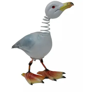 Kaufhaus le petit Tierfigur Deko Vogel Wackelkopf Möwe Maritim Garten Objekt Tier Figur Skulptur, Dekofigur Dekoskulptur Dekoobjekt Tierfigur aus Metall