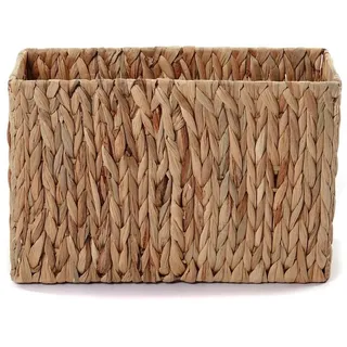 creedwood ZEITUNGSKORB Talia Wasserhyazinthe, Breite 38cm | Geflochtener Zeitschriftenhalter, Natur Zeitungsständer, Magazinhalter, Zeitungssammler, Aufbewahrungskorb