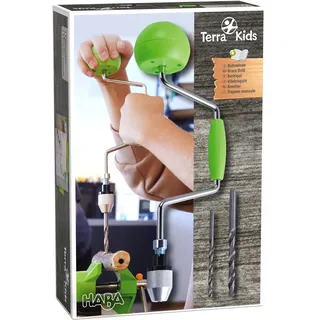 HABA Terra Kids Bohrwinde - Kinder Werkzeug Holz-Bohrer - Ergonomie für kleine Kinderhände - Für Kinder ab 6 Jahren - Fördert die Feinmotorik & Konzentration - 1306912001