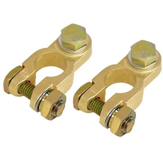 L & P Car Design Batterieklemmen Set Batteriepolklemmen 12V 24V M8 Anschluss Batterie Polklemmen Autobatterie + - Minus Batterie Pole Klemme Pol Anschlussklemmen Auto LKW Camping Solar