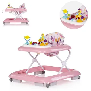 Chipolino Lauflernhilfe Lauflernhilfe Baby Steps Musik, Spielpanel Räder Stopper klappbar Licht rosa