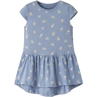 NAME IT Jerseykleid NAME IT "NMFVIGGA CAPSL DRESS F1 NOOS", Mädchen, Gr. 104, N-Gr, lila impression aop:floral bundles, Jersey, Obermaterial: 100% Baumwolle, regular fit kurz, Rundhals, Kleider Jerseykleid, Baumwolle, regular fit