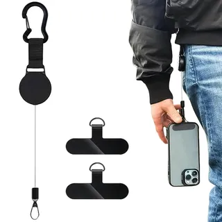 TESGADGETS Handy-Sicherheit mit Karabinerhaken – Ausziehbare Handyhalterung aus Stahlseil für Outdoor-Aktivitäten wie Wandern, Klettern und Angeln, Diebstahlschutz