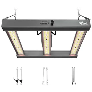 novagrove Pflanzenlampe LED Vollspektrum Ir, 150w Grow Lampe für Growbox 60x60cm, Grow Light mit Dimmbar & Daisy Chain, Pr15