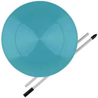 Diabolo Freizeitsport Jonglierteller (türkis) im Set mit teilbarem Kunststoffstab, 23cm, UV reaktiv