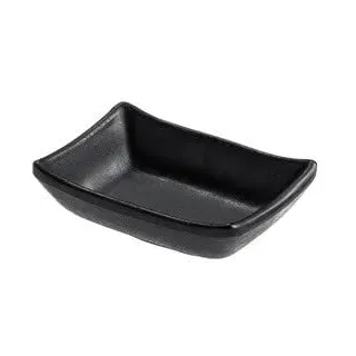 MAQA 1 St. Melamin Sojasaucenschalen 9,2x6,8 cm H 3 cm, Sushisaucenhalter, schwarze Untertasse