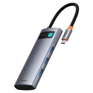 Baseus Metal Gleam 7-in-1 HDMI 4k 60hz USB-C Hub / USB 3.0 / PD / SD, / microSD – Grau