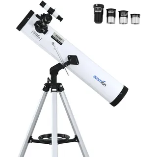 Zoomion Stardust 76/700 AZ Spiegelteleskop | astronomisches Teleskop-Set | inklusive Stativ, Montierung und Okularen | für den Einstieg in die Astronomie