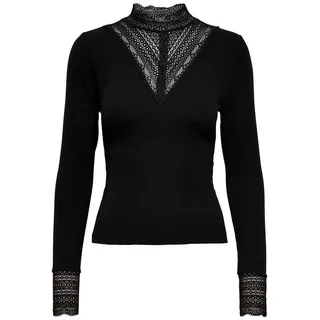 Only ONLTILDE L/S HIGH NECK LACE Top JRS Schwarz