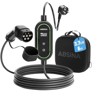 Absina EV Ladekabel Typ 2 Schuko Einstellbarer Ladestrom