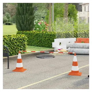 vidaXL Teleskopstangen für Leitkegel 116-197 cm Weiß