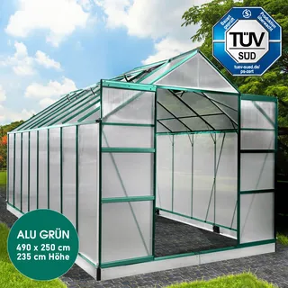 Brast Aluminium-Gewächshaus 490x250x235 Grün