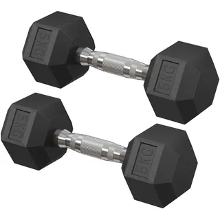 Songmics Hantelset Hexagonhanteln 10 kg tintenschwarz