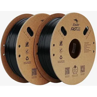 Creality Ender PLA Filament 1.75mm, 3D Drucker Filament 2 Packs, Hochgeschwindigkeit 3D Druck Filament 2 x 1Kg Spule, Maßgenauigkeit +/- 0.02mm für die meisten FDM 3D Drucker (Schwarz & Schwarz)