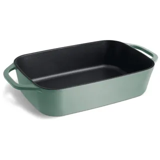 Springlane Gusseisen Auflaufform Mint 4L, Emaillierte Lasagneform 39,2x21,2cm, Robuster Bräter für Ofen & Grill, Perfekt für Aufläufe & Gratins, Gleichmäßige Hitzeverteilung