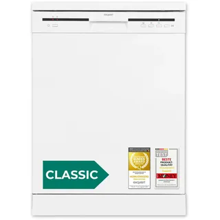 Exquisit CLASSIC Geschirrspüler 60 cm, 11 Liter, Freistehend Unterbaufähig, 12 Maßgedecke, 3 Spülprogramme, ECO, GSP56012-030E weiss