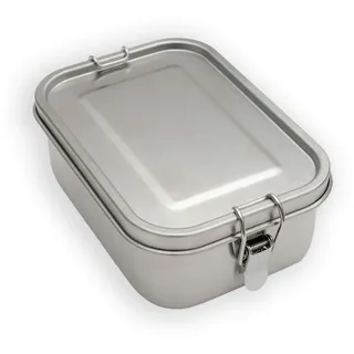 Intirilife Lunchbox Aufbewahrungsbox in Silber mit 550 ml Füllmenge - 17 x 12 x 6 cm - Brot Dose Box Behälter