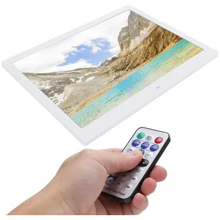 15 Zoll Elektronisches Album, 1280x800 Digitaler Bilderrahmen, 16:9 Display MP3 MPEG4 Picture Music Presenter mit Fernbedienung für Wohnzimmer, Büro, (EU-Stecker)
