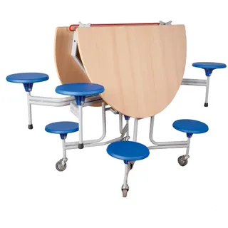 Spaceflex 2.0 Klapptisch mit integrierten Stühlen, melaminbeschichtete Spanplatte, rund