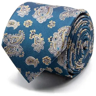 bgents Seiden-Jacquard Krawatte mit Paisley Petrol
