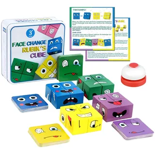 GERUI Holzwürfel, Puzzles, Spielzeug, bunte Zauberwürfel, Baustein | pädagogisch für Kinder ab 3 Jahre, Interaktion spielzeug, Thinking (Schnappuhr)