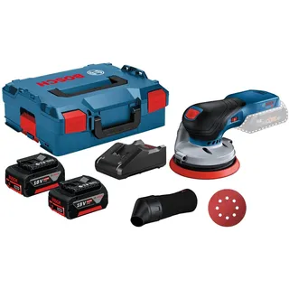 Bosch GEX 18V-125 inkl. 2x 4,0 Ah Akku + Ladegerät in L-Boxx