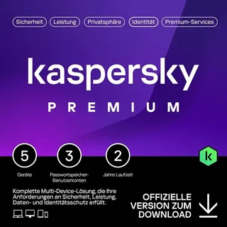 Kaspersky Lab Kaspersky Premium 2025 5 Geräte / 2 Jahre ESD