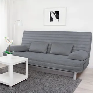 Gesteppter Bezug für Beddinge 3-er Bettsofa Streifen (Dark Gray L06)