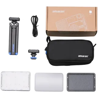 AMARAN Ace 25x White Kit Bi-Color LED Kameraleuchte+Grid+Mini-Stativ+Tasche