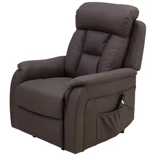Fernsehsessel braun Microfaser mit Aufstehhilfe - SENON