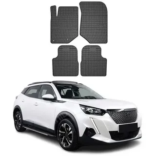 Omac Gummi Fußmatten kompatibel mit Peugeot 2008 2019-2026 Automatten Gummi Schwarz 4tlg