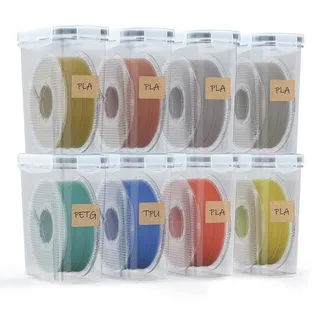 yoopai Filament Aufbewahrungsbox 8 Pack Filament Container für 3D Druck Filament Versiegelung und Schutz - Tragbare Aufbewahrung mit Trockenmitt...
