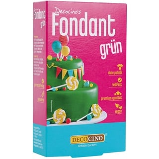 DECOCINO Fondant Grün – 250 g – ideal zum Verzieren von Kuchen, Torten, Cupcakes – Palmölfrei & vegan