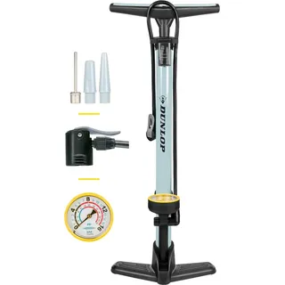 Dunlop - Standpumpe für Fahrräder, Bälle, Matratzen mit Manometer (Blau)