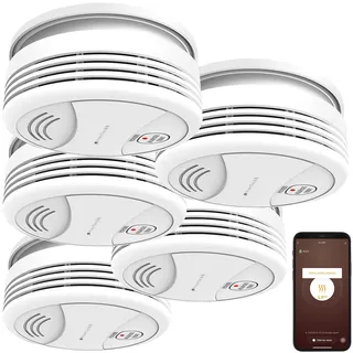 VisorTech WLAN-Rauchwarnmelder Weiß 5 St.