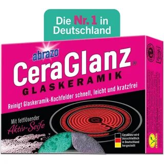 abrazo CeraGlanz Glaskeramik 2X Ceranfeld Reiniger, antibakteriell Professioneller Glaskeramikreiniger Kochfeld-Reiniger kratzfrei