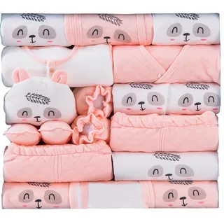 DorkasDE Baby Kleidungpaket Neugeborene Kleidung Set Baby Geschenkset für Baby 0-3 Monate (Bär Rosa)