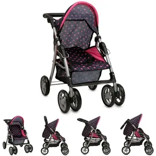 Moni Puppenwagen Punkte Schwarz