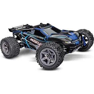 TRAXXAS RC-Auto Rustler 4WD 3CH RTR blau (67164-4-BLUE)