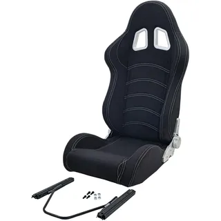 Tenzo-R Sportsitz Halbschalensitz Stoff Schwarz Grau mit 405er Laufschienen