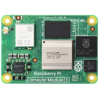 Waveshare CM5 Pi Compute Module 5,Comes with an Official Raspberry Pi CM5108000 (with Wireless, 8GB RAM, 0GB eMMC Flash), an Antenna Kit and a HEATSINK