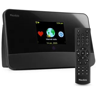 Audizio Livorno - DAB Plus Radio, Internetradio WLAN Tuner mit Bluetooth 5.0 – DAB Adapter für Stereoanlage, Digitalradio mit Spotify Connect, 32.000 Sender, Fernbedienung - Schwarz