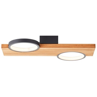 Brilliant - Cheesy LED Deckenleuchte 40x25cm matt schwarz/holz braun 14 Watt Deckenlampe